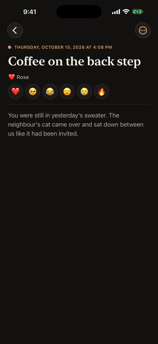A memory in dark mode.