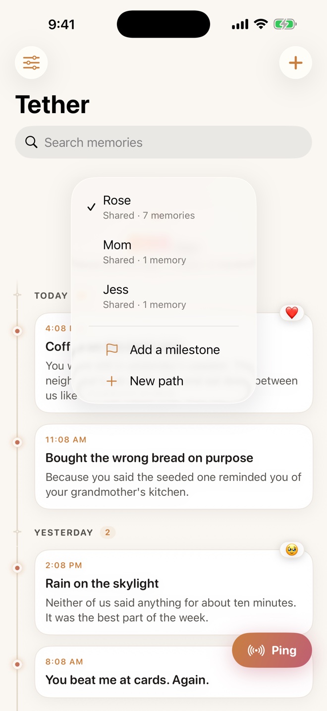 Switching between paths: Rose, Mom and Jess.